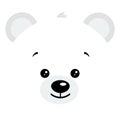 Cute baby arctic polar bear face logo vector illustration isolated on white background. Royalty Free Stock Photo