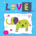 Cute baby background with elephant Royalty Free Stock Photo