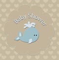 Cute baby background with fish whale. Royalty Free Stock Photo