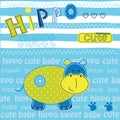 Cute baby background with hippo Royalty Free Stock Photo