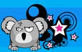 Cute baby ball koala cartoon expression background