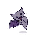 Cute baby bat mascot design illustration