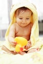 Cute baby after bath Royalty Free Stock Photo