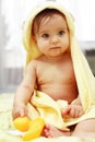 Cute baby after bath Royalty Free Stock Photo