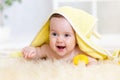 Cute baby in bath towel Royalty Free Stock Photo