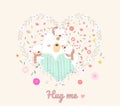 The cute baby bear character animal cartoon hand drawn style Royalty Free Stock Photo