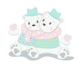 The cute baby bear character animal hand drawn cartoon style Royalty Free Stock Photo