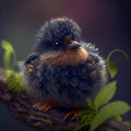 Cute baby bird, young fledgling chick