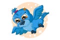 A cute baby blue macaw bird design animal cartoon Royalty Free Stock Photo