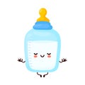 Cute baby bottle with nipple pacifier meditate