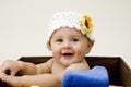Cute Baby in Box Royalty Free Stock Photo