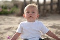 Cute baby boy on the beach Royalty Free Stock Photo