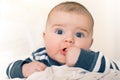 Cute baby boy with big blue eyes. Royalty Free Stock Photo