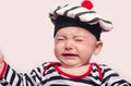 Cute baby boy crying. Royalty Free Stock Photo