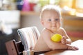 Cute baby boy eating healthy food Royalty Free Stock Photo