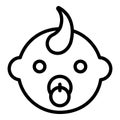 Cute baby boy icon, outline style Royalty Free Stock Photo