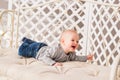 Cute baby boy laughing Royalty Free Stock Photo