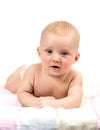 Cute baby boy over white Royalty Free Stock Photo