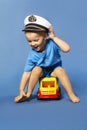 Cute baby boy with sailor hat Royalty Free Stock Photo
