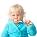 Cute baby boy with tooth brush Royalty Free Stock Photo