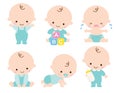 Cute Baby Boy Vector Illustration