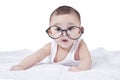 Cute Baby Boy Wearing Glasses Royalty Free Stock Photo