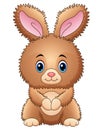 Cute baby brown rabbit cartoon