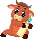 Cute baby bull cartoon