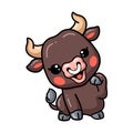 Cute baby bull cartoon posing Royalty Free Stock Photo