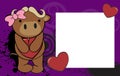 Cute baby bull girl valentine background