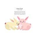 Cute baby bunnies illustration Royalty Free Stock Photo