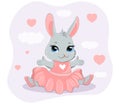 Cute baby bunny ballerina Royalty Free Stock Photo