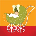 Cute baby in carriage Royalty Free Stock Photo