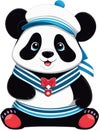 Cute baby cartoon Panda in sailor costume