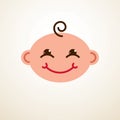 Cute baby cartoon vector flat icon, adorable happy and smiling c