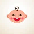 Cute baby cartoon vector flat icon, adorable happy and smiling c