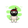 Cute baby character wearing ninja costume