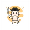 Cute baby character wearing Pirate costume Royalty Free Stock Photo