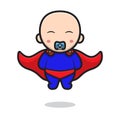 cute baby character wearing superheroes costume flying Royalty Free Stock Photo