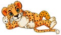 Cute Baby Cheetah Lying Cartoon Character Royalty Free Stock Photo