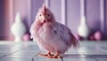 Cute baby chicken looking at camera in a fluffy coop generated by AI Royalty Free Stock Photo