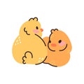 Cute baby chickens set easter design yellow cartoon chicks. Vector illustration Royalty Free Stock Photo