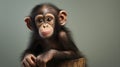 Cute Baby Chimpanzee Realistic Hyper-detailed Studio Portrait