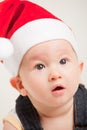Cute baby with christmas cap Royalty Free Stock Photo