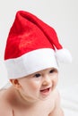 Cute baby with christmas cap Royalty Free Stock Photo