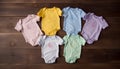 Cute baby clothing collection small, fashion, multi colored, newborn, pink, blue generated by AI