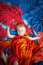 Cute baby on colorful background Royalty Free Stock Photo