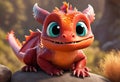 Cute baby colorful dragon. Generative AI