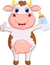 Cute baby cow cartoon Royalty Free Stock Photo