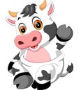 cute baby cow cartoon Royalty Free Stock Photo